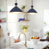 Simon Convertible Pendant Light Matte Navy By Lark Living - Lifestyle View