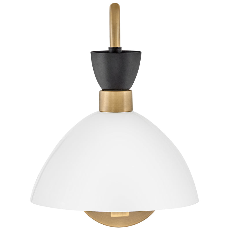 Simon Plug-In Wall Sconce Black Cased Opal By Lark Living - Front View1