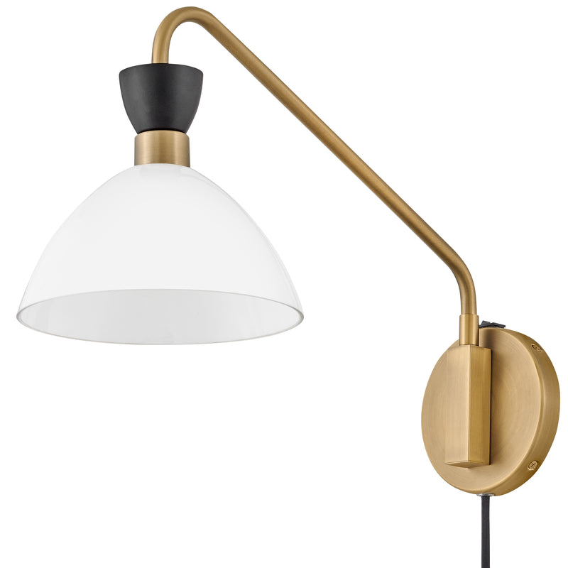 Simon Plug-In Wall Sconce Black Cased Opal By Lark Living - Side View2