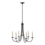 Simple Sweep 6 Arm Chandelier in Black by Hubbardton Forge
