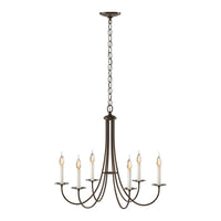Simple Sweep 6 Arm Chandelier in Bronze by Hubbardton Forge