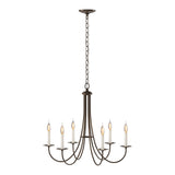 Simple Sweep 6 Arm Chandelier in Bronze by Hubbardton Forge