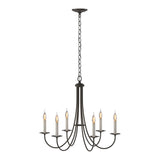 Simple Sweep 6 Arm Chandelier in Dark Smoke by Hubbardton Forge