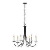 Simple Sweep 6 Arm Chandelier in Natural Iron by Hubbardton Forge