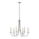 Simple Sweep 6 Arm Chandelier in Vintage Platinum by Hubbardton Forge