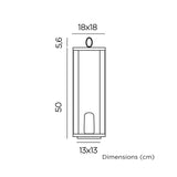 Siroco Portable Lantern - Large, dimensions drawing