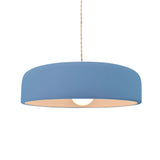 Sky Blue Beige Twisted Cord Ceramic Medium Spire Pendant by Justice Design