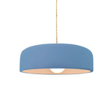 Sky Blue Beige Twisted Cord Ceramic Small Spire Pendant by Justice Design