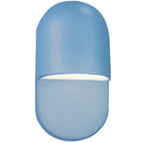 Sky Blue Ceramic Mini Outdoor Capsule Wall Sconce by Justice Design