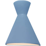 Sky Blue Ceramic Retro Led Wall Sconce-Open Top and Bottom by Justice Design
