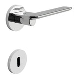 Slim Door Lever in Polished Chrome angled view by Colombo Design