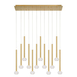 Soffio 12 Light Linear Suspension Plated Brushed Gold By LibCo