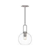 Soji Globe Pendant — 8 Inch, Brushed Nickel/Clear Glass