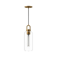 Soji Pendant — 5 Inch, Aged Gold/Clear Glass