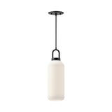 Soji Pendant — 5 Inch, Matte Black/Opal Matte Glass