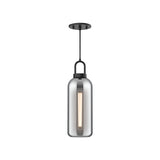Soji Pendant — 5 Inch, Matte Black/Smoked Solid Glass