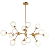 Solaris Chandelier Medium Aged Gold Brass By Matteo 
