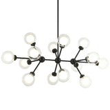 Solaris Chandelier Medium Matte Black By Matteo  - Detailed View