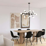 Solaris Chandelier Medium Matte Black By Matteo - Lifestyle View
