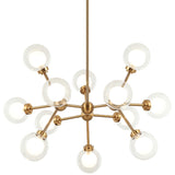 Solaris Chandelier Small Aged Gold Brass By Matteo - Detailed View