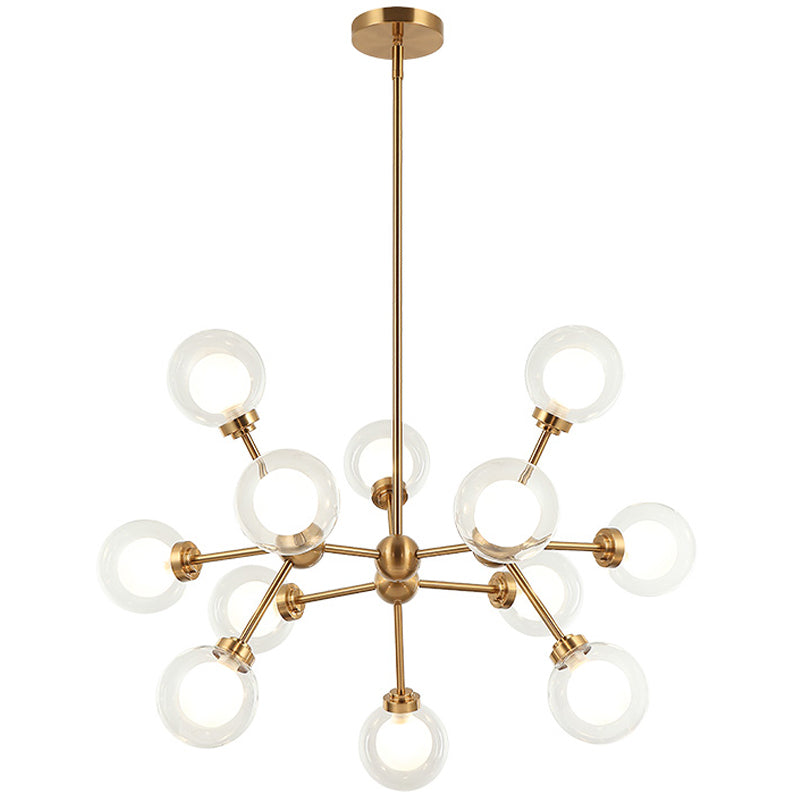Solaris Chandelier Small Aged Gold Brass By Matteo