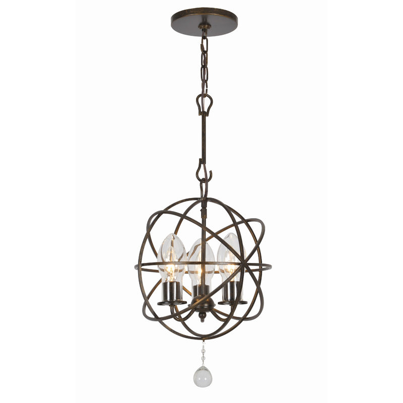 Solaris Outdoor Chandelier by Crystorama - English Bronze, 12"