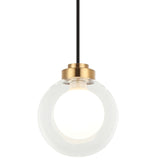 Solaris Pendant Light Aged Gold Brass By Matteo - Front View