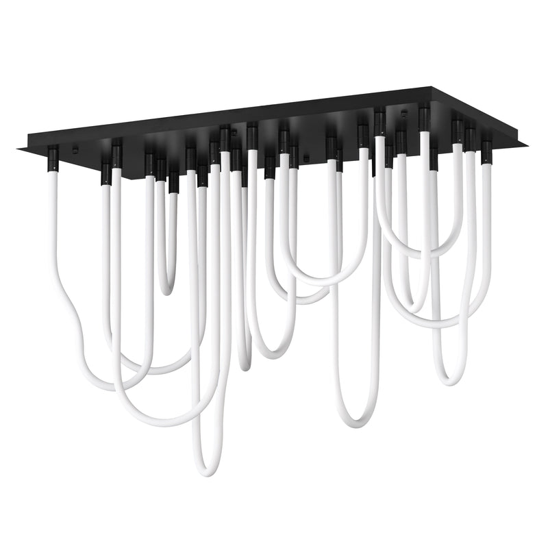Soleil 14-Light LED Flush Mount Chandelier by ET2 - Black