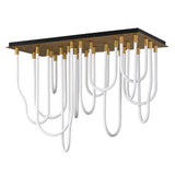 Soleil 14-Light LED Flush Mount Chandelier by ET2 - Natural Aged Brass