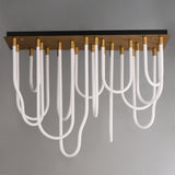 Soleil 14-Light LED Flush Mount Chandelier by ET2 - Natural Aged Brass