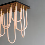 Soleil 14-Light LED Flush Mount Chandelier by ET2 - Natural Aged Brass