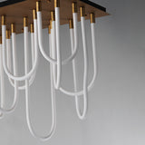 Soleil 14-Light LED Flush Mount Chandelier by ET2 - Natural Aged Brass