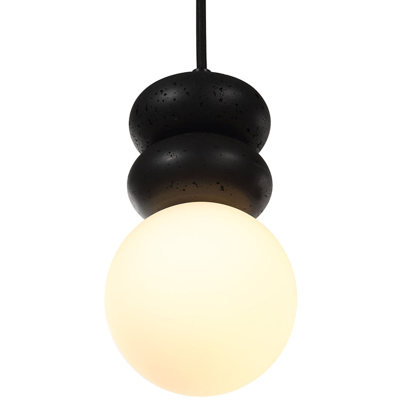 Solene Pendant Light Black Travertine By Renwil Main View 1