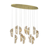 SORRENTO 12 LIGHT OVAL CHANDELIER BY LIB&CO, COLOR: AMBER, FINISH: AGED GOLD, , | CASA DI LUCE LIGHTING