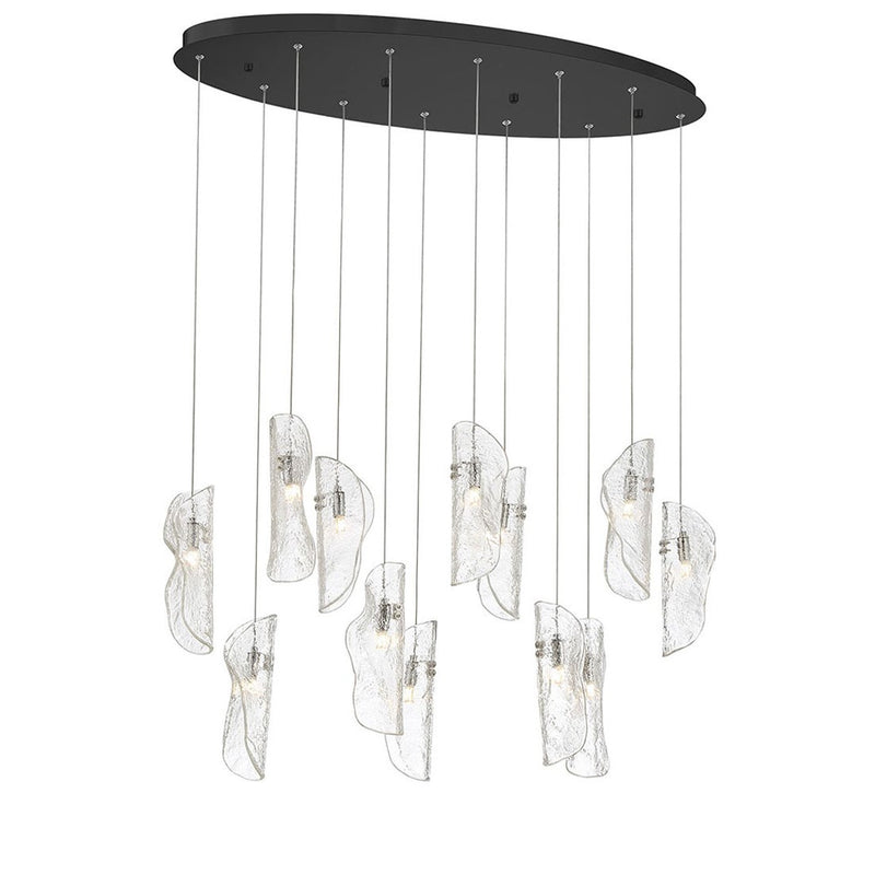SORRENTO 12 LIGHT OVAL CHANDELIER BY LIB&CO, COLOR: CLEAR, FINISH: BLACK, , | CASA DI LUCE LIGHTING
