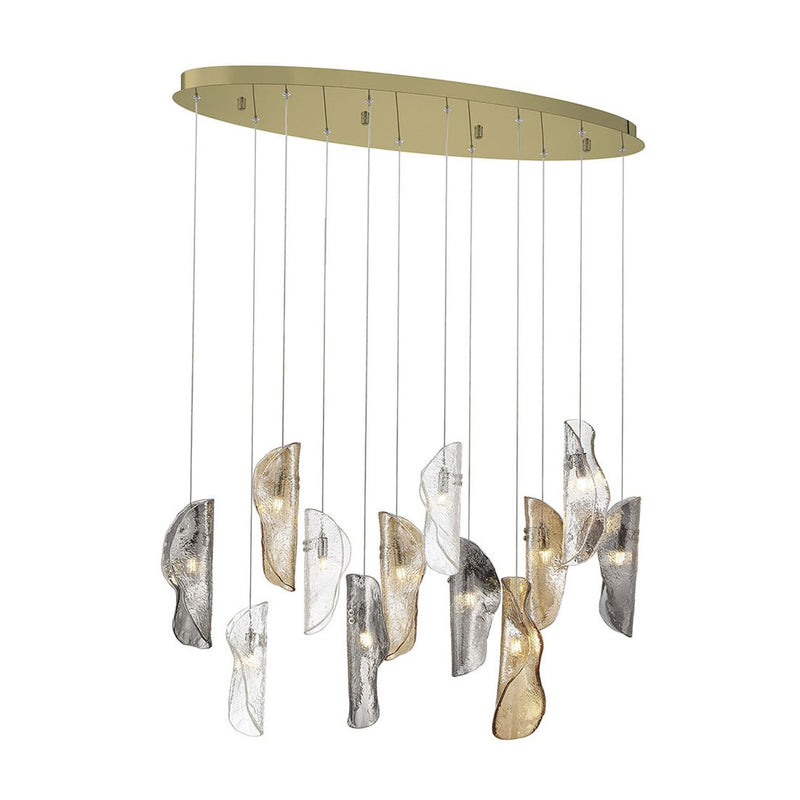 SORRENTO 12 LIGHT OVAL CHANDELIER BY LIB&CO, COLOR: MIXED, FINISH: AGED GOLD, , | CASA DI LUCE LIGHTING