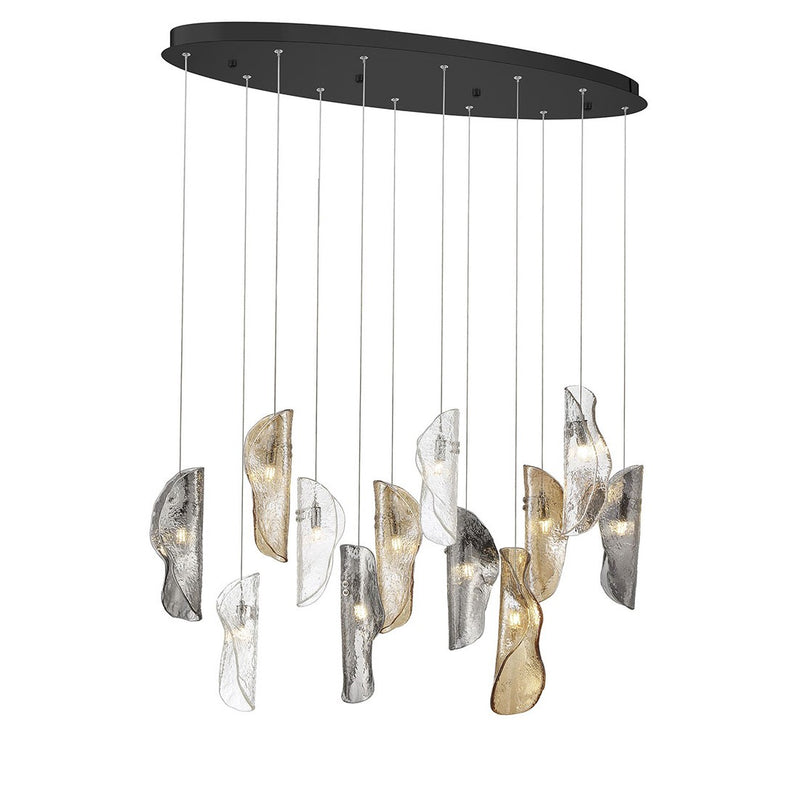SORRENTO 12 LIGHT OVAL CHANDELIER BY LIB&CO, COLOR: MIXED, FINISH: BLACK, , | CASA DI LUCE LIGHTING