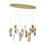 SORRENTO 12 LIGHT OVAL CHANDELIER BY LIB&CO, COLOR: MIXED WITH COPPER LEAF, FINISH: AGED GOLD, , | CASA DI LUCE LIGHTING