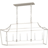 Southold Linear Lantern Chandelier — 48", Polished Nickel