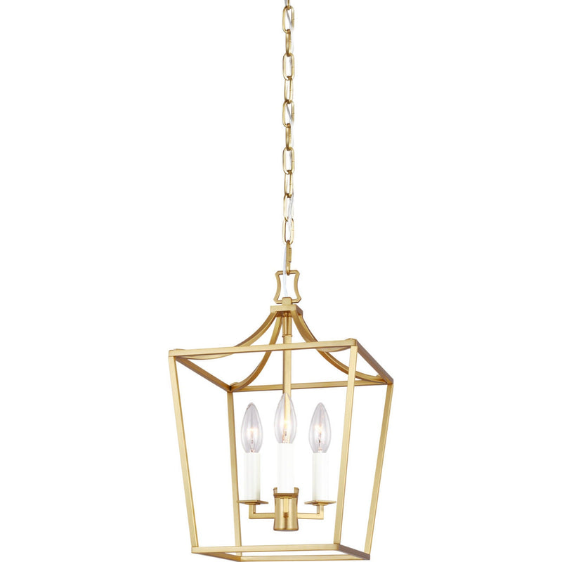 Southold Mini Lantern Chandelier — 10", Burnished Brass