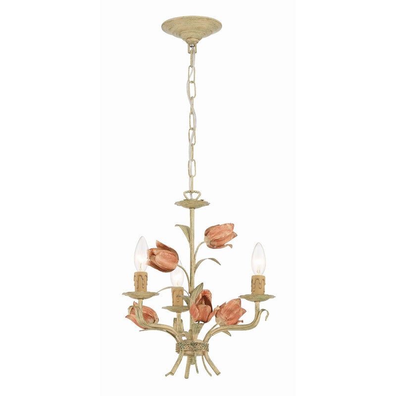 Southport Floral Chandelier 14'' Sage Rose Green