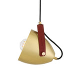 Southwark Pendant Satin Brass Red