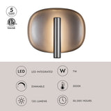 Space Gray Lustre Wall Sconce by Kuzco Lighting Light Source