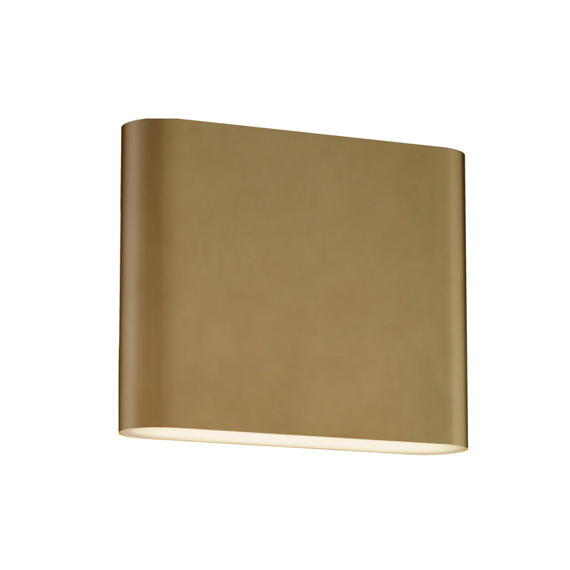Spartan Indoor Wall Sconce by ET2 - 6 Inch, Natural Aged Brass