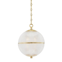 Sphere No. 3 Pendant - 13 Inch - Aged Brass by Hudson Valley