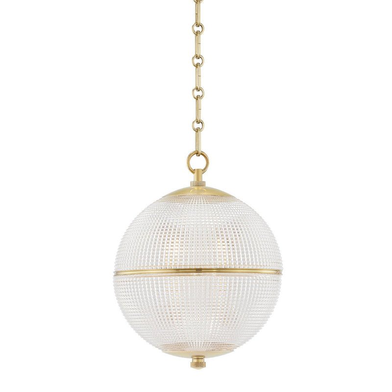 Sphere No. 3 Pendant - 13 Inch - Aged Brass by Hudson Valley