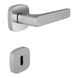 Spider Door Lever in Satin Chrome angled view by Colombo Design