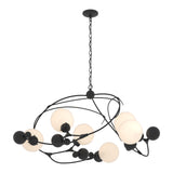 Sprig Circular Chandelier - Black Opal Glass