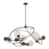 Sprig Circular Chandelier - Bronze Opaline