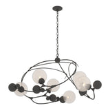 Sprig Circular Chandelier - Natural Iron-Hubbardton Forge Opaline